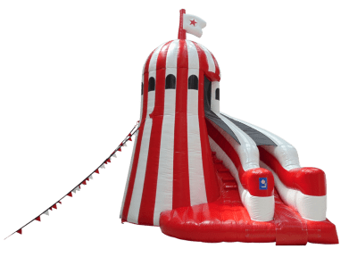 18 x 18ft Helter Skelter Slide, a inflatable slide for hire from JV Bouncy Castle Hire