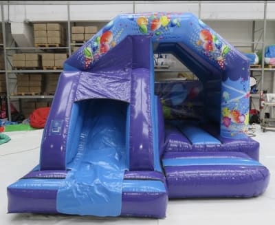 12ft x 15ft Party Disco Bounce and Slide with lights and speakers, a bounce and slide combo for hire from Abc Party Hire