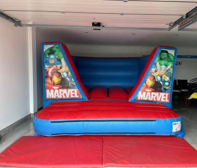Marvel Themed Low Height Bouncy Castle, a bouncy castle for hire from Bounce N Fun