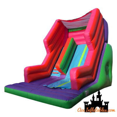 Rainbow Rush Mega Slide, a inflatable slide for hire from Ace Inflatables