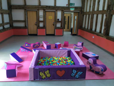 Pink / Purple Soft Play, a soft play set for hire from Rick's Castles