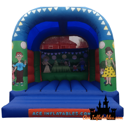 Garden Party Themed Bouncy Castle 15ft x 17ft, a bouncy castle for hire from Ace Inflatables
