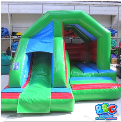 Bounce & Slide 2 Green & Red, a bounce and slide combo for hire from Bromley Bouncy Castles