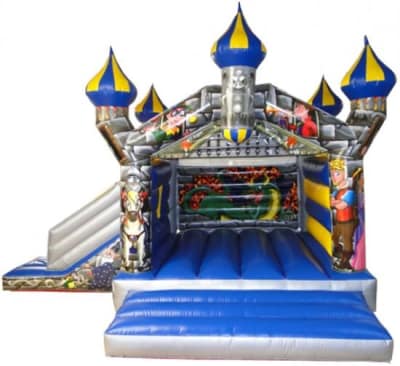 Camelot Bounce and Slide, a bounce and slide combo for hire from Crockerz Castles