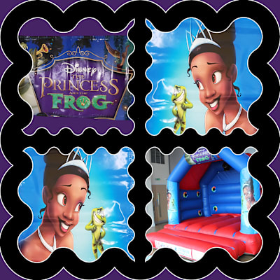 (BC-8) "Princess and the Frog" Red & Blue Themed Bouncy Castle, a bouncy castle for hire from KiDz Parties LLP