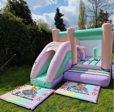 Mixed Pastel Toddler Activity Bouncy Castle, a toddler inflatable for hire from Bouncy Boss