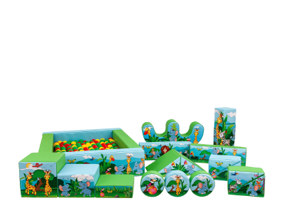 Jungle softplay, a soft play set for hire from Bounce Mania