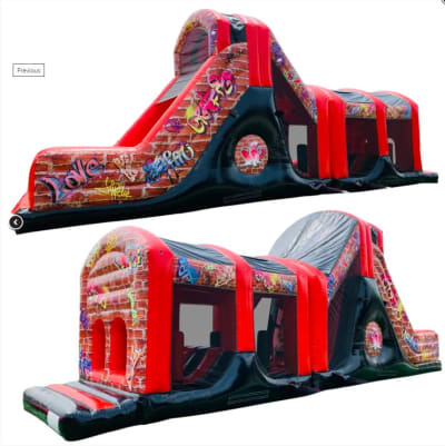 Red & Black Graffiti Theme 40ft 2 part Assault Course