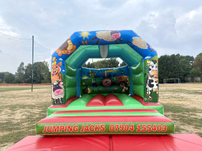8x11 Tots Farm, a toddler inflatable for hire from Jumping Jacks Bouncy Castles