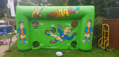 Beat the Goalie, a inflatable game for hire from Betchley's Bouncy Castles