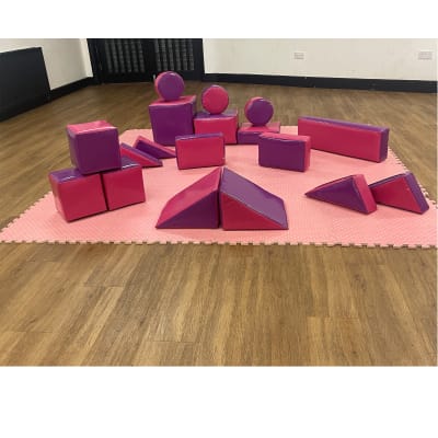 Pink and Purple soft play, a soft play set for hire from Chloe's Castles