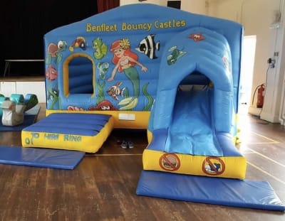 Mermaids Bouncy Castle and Slide Combi, a bounce and slide combo for hire from JV Bouncy Castle Hire