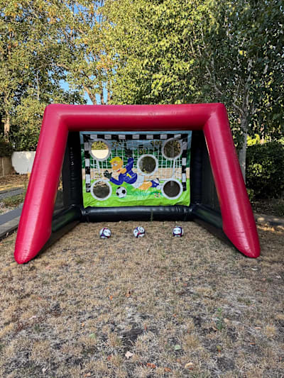 Penalty Shootout (Red & Black), a inflatable game for hire from Elmbridge Inflatables