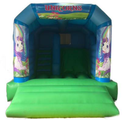 Unicorn Bounce & Slide Castle, a bounce and slide combo for hire from Epic Inflatables & Soft Play Hire