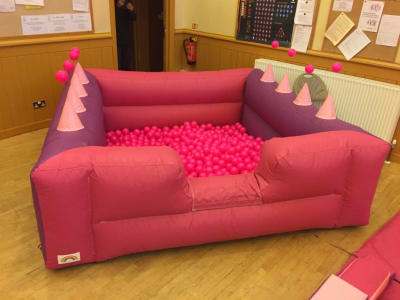 Girly Large Ball Pit, a soft play set for hire from Bouncy Castles Surrey