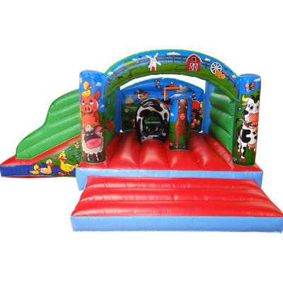 Tot's Farm, a toddler inflatable for hire from Mr Bouncy Castle