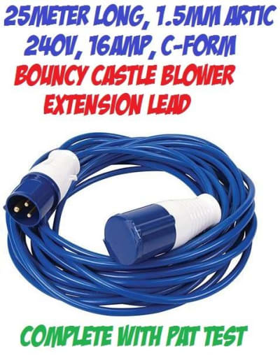 16 Amp H07RNF Extension Cable Bouncy Castle Blower 16a Lead WALTHER Best Quality 