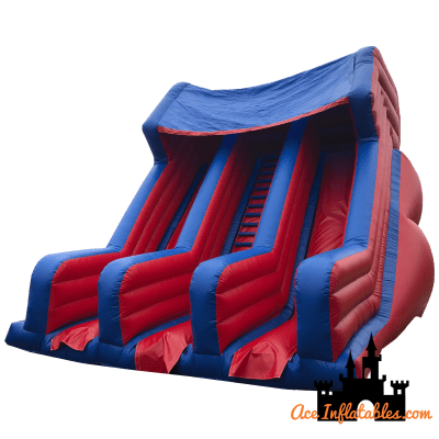 The Big One Twin Lane Inflatable Slide, a inflatable slide for hire from Ace Inflatables