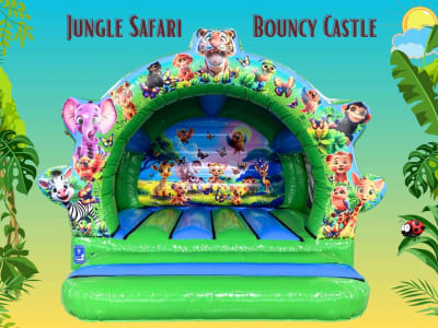 Jungle Safari 3D Bouncy Castle 13x13ft, a bouncy castle for hire from Have A Bounce