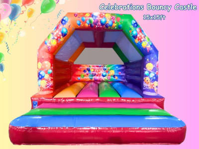 Celebrations Adult Bouncy Castle Balloons 15x15ft, a adult bouncy castle for hire from Have A Bounce
