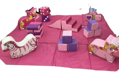 Girls pink soft play package, a party package for hire from Bouncy Castles Surrey
