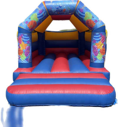 11ft by 15 ft Party time castle, a bouncy castle for hire from Jump Around Bouncy Castles