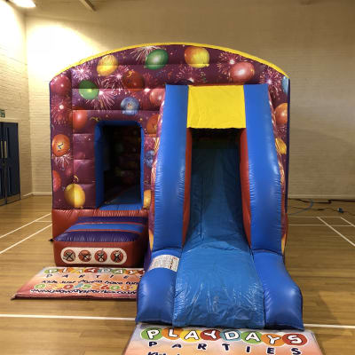 Celebration Bounce N Slide, a bounce and slide combo for hire from Playdays Parties