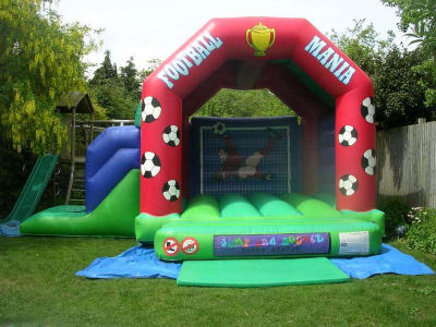 18 x 14 Football Mania Bounce and Slide, a bounce and slide combo for hire from Jump & Bounce