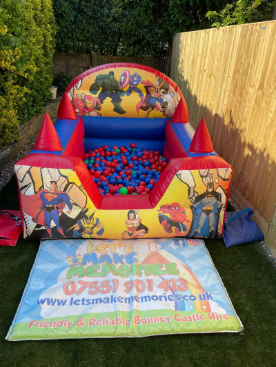 Superhero ball pool, a soft play set for hire from Let's Make Memories