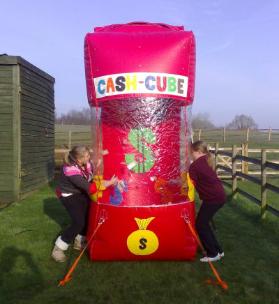 Cash Cube Inflatable Game 6ft x 6ft, a inflatable game for hire from 1st Choice Inflatables