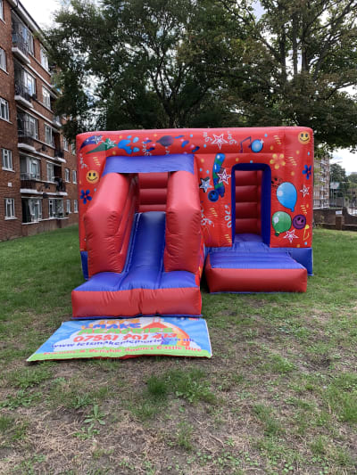 Party Time Bounce n Slide, a bounce and slide combo for hire from Let's Make Memories