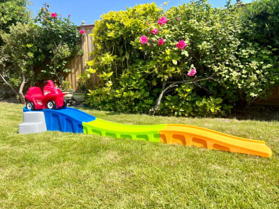 Tots Roller Coaster, a toddler inflatable for hire from Jumping Jacks Bouncy Castles
