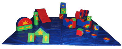 Coloured Shape Soft Play, a soft play set for hire from JV Bouncy Castle Hire