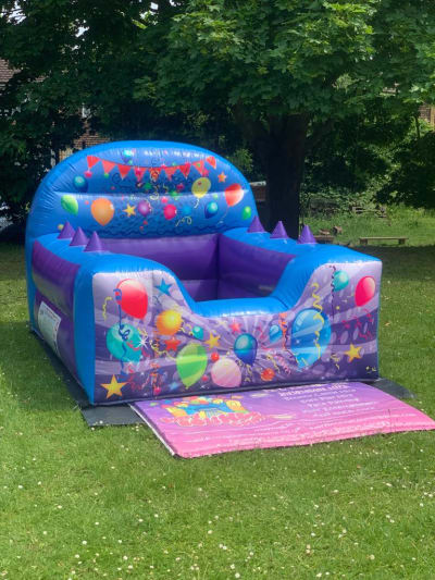 Inflatable ball pool (blue), a soft play set for hire from Every Bounce Counts
