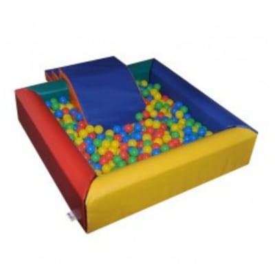 Rainbow Ball Pool with Small Slide, a inflatable slide for hire from Chloe's Castles