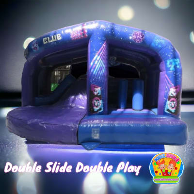 Disco Double slide and play, a inflatable slide for hire from Kidz Smile
