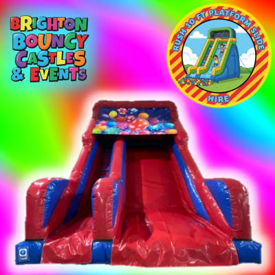 Rush 10 ft Platform Slide, a inflatable slide for hire from Brighton Bouncy Castles