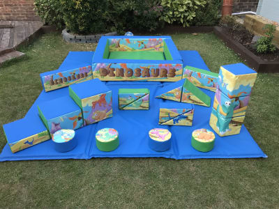 Dinosaur Soft Play, a soft play set for hire from Epic Inflatables & Soft Play Hire