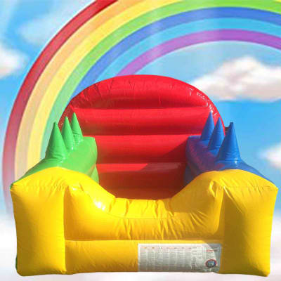 Rainbow air juggler ball pool, a soft play set for hire from Chloe's Castles