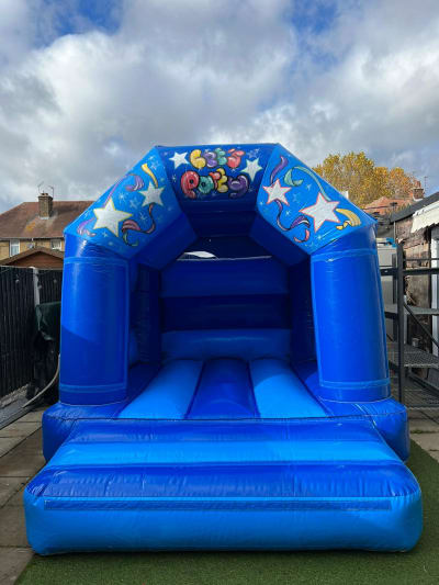 Blue Mini Castle, a toddler inflatable for hire from Bouncy Castle Club