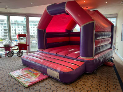 Pink Bubble Gum Castle, a bouncy castle for hire from Let's Make Memories