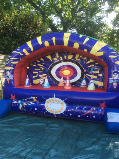 Inflatable shooting range with floating targets, a inflatable game for hire from Allsorts Inflatables