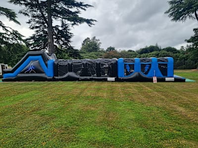 3 Part Thunder Run Obstacle, a assault course for hire from Alpha Bouncy Castles & Events