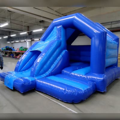Bounce & Slide 8 Blue, a bounce and slide combo for hire from Bromley Bouncy Castles