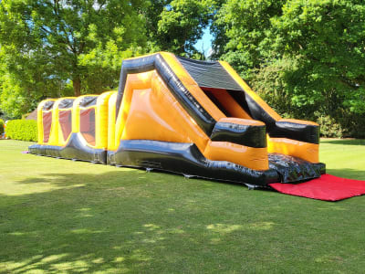 40ft Energy Assault Course - Orange & Black, a assault course for hire from Airscape Events