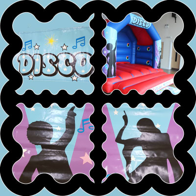 (BC-1)"Blue Disco" Red & Blue Themed Bouncy Castle, a bouncy castle for hire from KiDz Parties LLP