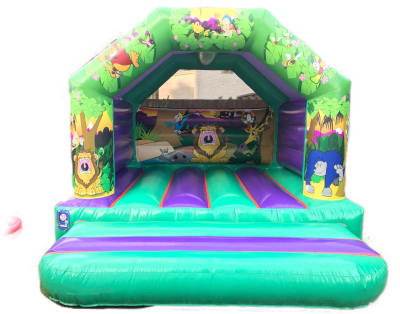 12'x12' Jungle Mayhem, a bouncy castle for hire from Epic Inflatables & Soft Play Hire