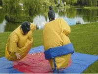 8ft x 8ft Junior Sumo Suits, a inflatable game for hire from Bounce Mania