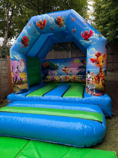 Baby Jungle Castle (10ft x 10ft), a toddler inflatable for hire from Elmbridge Inflatables