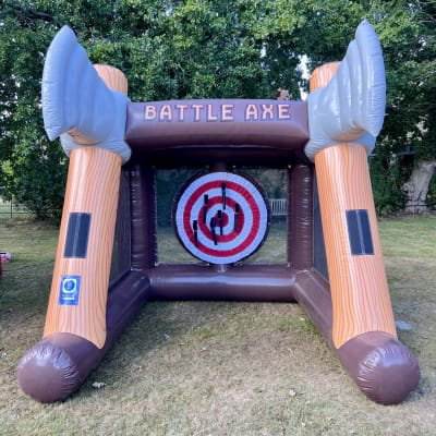 Inflatable Axe Throwing, a inflatable game for hire from KBS Inflatable Kingdom